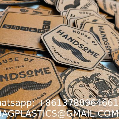 Best Supplier China Manufacturer Hot Sale Debossed Leather Logo Name Label Iron On Sew On Custom Leather Patch For Caps Hats Jeans