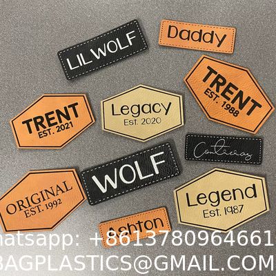 Best Supplier China Manufacturer Hot Sale Debossed Leather Logo Name Label Iron On Sew On Custom Leather Patch For Caps Hats Jeans