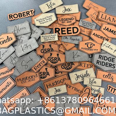 Best Supplier China Manufacturer Hot Sale Debossed Leather Logo Name Label Iron On Sew On Custom Leather Patch For Caps Hats Jeans