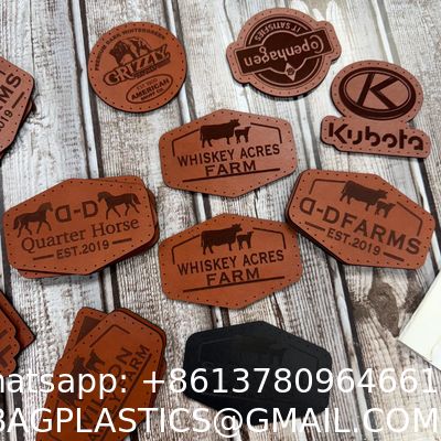 Best Supplier China Manufacturer Hot Sale Debossed Leather Logo Name Label Iron On Sew On Custom Leather Patch For Caps Hats Jeans