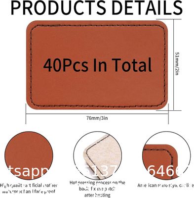 Leatherette Hat Patches With Adhesive, Blank Rectangle Faux Leather Patches For Custom Hats Clothes Bags DIY Crafts Fabric Repair Sew Laser Supplies