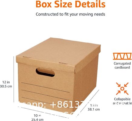 Moving Boxes With Reinforced Handle And Lids, Kitchen Moving Boxes with Reinforced Handle Lid Packing Supplies for Dishes and Glassware STOR/File Medium-Duty File Storage Boxes, FastFold