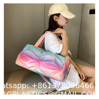 Gym Bag Sports Duffle Bag With Wet Pocket Weekender Overnight Bag With Waterproof Shoe Pouch And Air Hole For Girls Kids Women Travel Foldable Bag