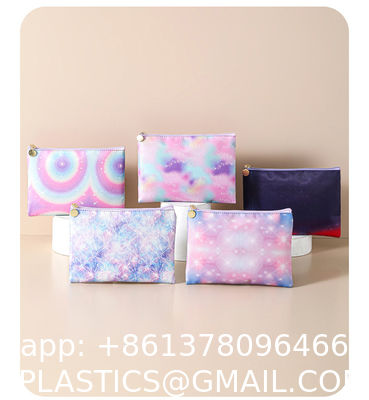 Storage Bag Toiletry Pocket Zippered Pouch Waterproof Cosmetic Bags For Women Holographic Luminous Tote Folding Bags Bucket Long Shoulder Handbags