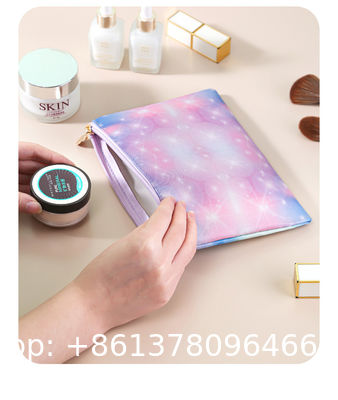 Storage Bag Toiletry Pocket Zippered Pouch Waterproof Cosmetic Bags For Women Holographic Luminous Tote Folding Bags Bucket Long Shoulder Handbags