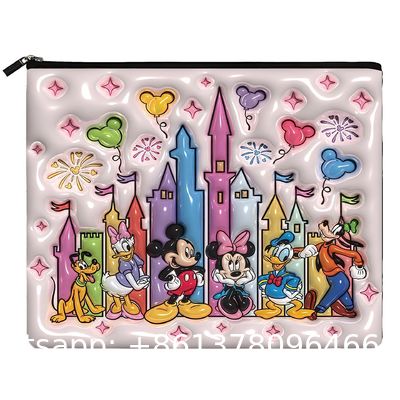 Hot Sell Summer Women New Striped Canvas Clutch Bag Handbag Purse Pouch Bag Ladies Leather Toiletries Bag Stamped Zip Pouch Cosmetic Makeup Clutch Bag for Woman