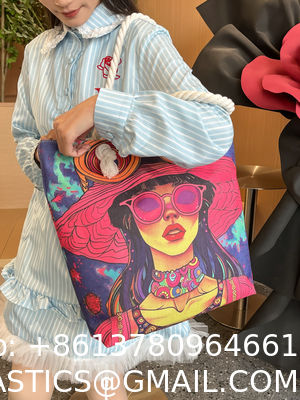 Wholesale Women'S Printed Handbags, Tote Bags, Lightweight Thick Rope Shoulder Bags, Fashionable And Artistic Versatile Beach Bags