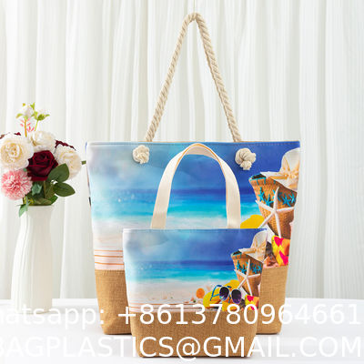 New Fashion Canvas Beach Bag Women'S Shoulder Bag Simple Tote Bag Large Capacity Shoulder Handbag Purchase