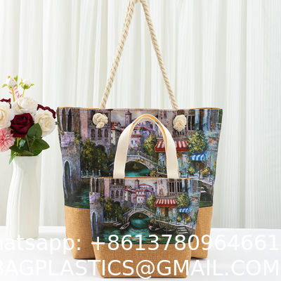 New Fashion Canvas Beach Bag Women'S Shoulder Bag Simple Tote Bag Large Capacity Shoulder Handbag Purchase