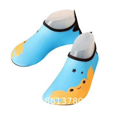 New Children'S Beach Shoes With Cartoon Soft Soles And Non-Slip Printing, Outdoor Wading And Creek Tracing Shoes, Indoor Socks And Shoe Covers