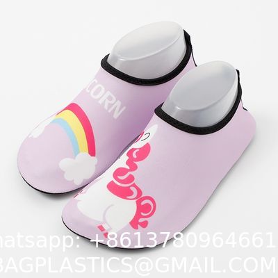 New Children'S Beach Shoes With Cartoon Soft Soles And Non-Slip Printing, Outdoor Wading And Creek Tracing Shoes, Indoor Socks And Shoe Covers