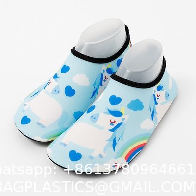 New Children'S Beach Shoes With Cartoon Soft Soles And Non-Slip Printing, Outdoor Wading And Creek Tracing Shoes, Indoor Socks And Shoe Covers