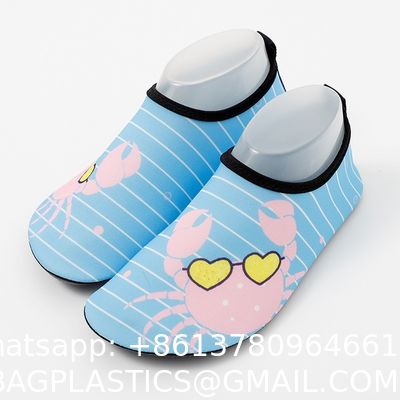 New Children'S Beach Shoes With Cartoon Soft Soles And Non-Slip Printing, Outdoor Wading And Creek Tracing Shoes, Indoor Socks And Shoe Covers