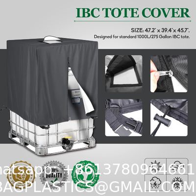 IBC Tote Cover For 1000L Outdoor 275 Gallon Rain Barrel UV Resistant Waterproof Outdoor IBC Covers Outdoor Water Tank Covers Waterproof, 275 Gallon for 420D 1000L Garden Water Tank and Rain Barrel