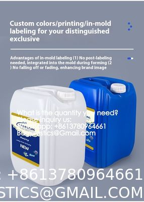 25L Plastic Barrel White Food Grade Square Jerry Can HDPE 25 Litre Chemical Drum Transparent 25 KGS Container Food Grade Square Plastic Bucket Jerrycan Laboratory Waste Liquid Drums Thickened Stack