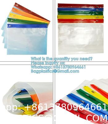 Zipper Pouch Bags, Clear Waterproof Document Bag, Assorted Color File Pockets, Large Capacity Plastic File Jackets, Multipurpose For Travel School Office And Home