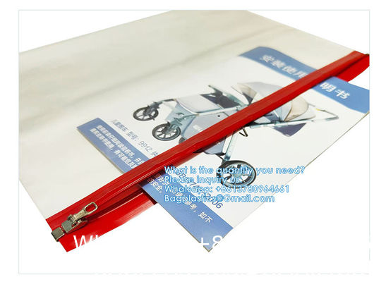 Zipper Pouch Bags, Clear Waterproof Document Bag, Assorted Color File Pockets, Large Capacity Plastic File Jackets, Multipurpose For Travel School Office And Home