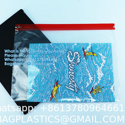 Zipper Pouch Bags, Clear Waterproof Document Bag, Assorted Color File Pockets, Large Capacity Plastic File Jackets, Multipurpose For Travel School Office And Home