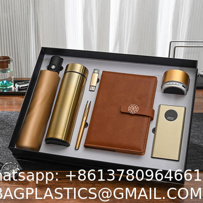 High End Gift Set Corporate Luxury Gift Promotion Items Notebook Umbrella Vacuum Flask Speaker Note Book Gift Set  Umbrella Vacuum Flask Pen USB Flash Drive Mouse Notebook Name Card Holder Bookmark