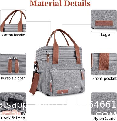 Lunch Box & Lunch Bag for Women Men, Large Insulated Adult Lunch Box Leakproof Lunchbox Cooler Bag for Work Picnic Beach,16L, Reusable Non Woven Part Aluminum Foil Non-woven Fabric Thermal Insulation