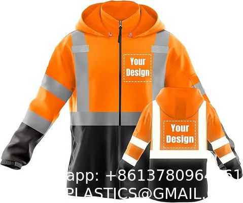 Factory Made Safety Wear Protective High Visibility Working Wear Reflective Safety Jacket Wholesale Waterproof Industrial Safety Multi-pocket Long Sleeve Reflective Winter Warm Jacket