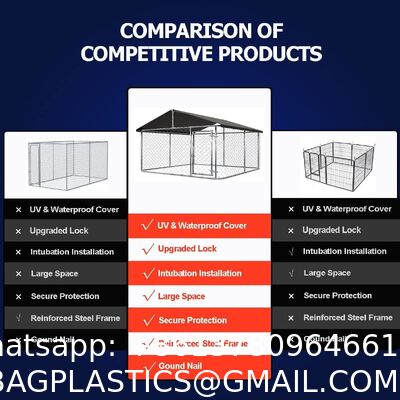 Outdoor Heavy Kennel High Strength Stainless Steel Black Large Dog Cage 10' X 5' Heavy Duty Welded Mesh Modular Outdoor Dog Kennel Heat Treated 3D Modelling Service Included Fencing Trellis Gates