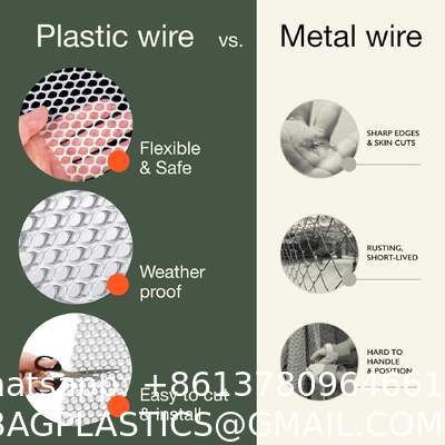 Chicken Wire Fencing Mesh Plastic With Zip Ties, 1.3×10FT Garden Netting For Moss Poles, Plastic Chicken Wire For Poultry Rabbit Fencing,Crafts,DIY - Black