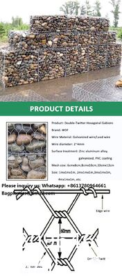 Galfan Welded Gabion Retaining Walls 200x100x50 Welded Gabion Box 2x1x0.5m Gabion Basket Stone Cage Garden Fence Garden Stone Wire Basket Fencing