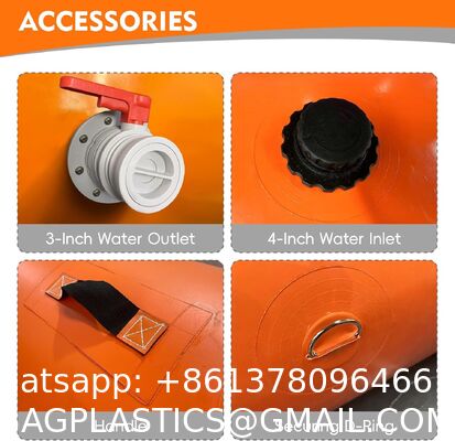 Flood Barriers For Home Reusable Flood Prevention Barriers Water Barrier For Flooding PVC Flood Bags Sandbag Alternative PVC Water Diversion Tubes With Fixed Handle (6 Ft X 20 In X 12 In)