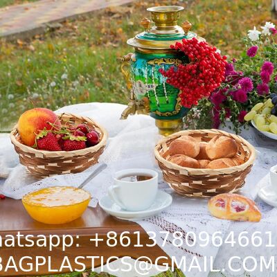 Round Gift Baskets, Bamboo Small Bread & Fruit Baskets, 7" Woven Bread Roll Baskets, Food Serving Baskets, Food Storage Basket For Kitchen Restaurant Display Decor