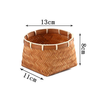 Home Handmade Woven Natural Bamboo Storage Basket Round Bamboo Flower Basket Bamboo Baskets of Necessary Kitchen Utensils Fruit and Candy Can Be Used As Gifts for Phuong Duy Handicrafts