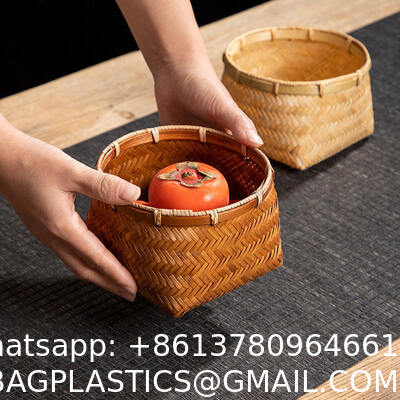 Home Handmade Woven Natural Bamboo Storage Basket Round Bamboo Flower Basket Bamboo Baskets of Necessary Kitchen Utensils Fruit and Candy Can Be Used As Gifts for Phuong Duy Handicrafts