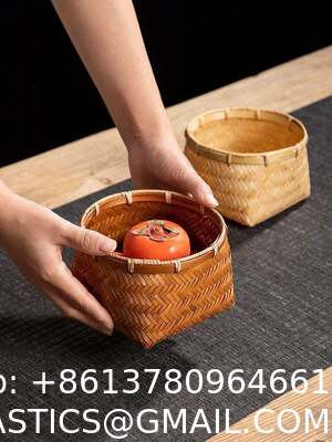 Home Handmade Woven Natural Bamboo Storage Basket Round Bamboo Flower Basket Bamboo Baskets of Necessary Kitchen Utensils Fruit and Candy Can Be Used As Gifts for Phuong Duy Handicrafts