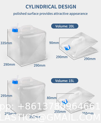 BPA Free Collapsible Water Container With Spigot, Camping Water Storage Carrier Jug For Outdoors Hiking Backpack & Survival Kit, Foldable Portable Water Canteen 1.3/2.6/5.3 Gallon