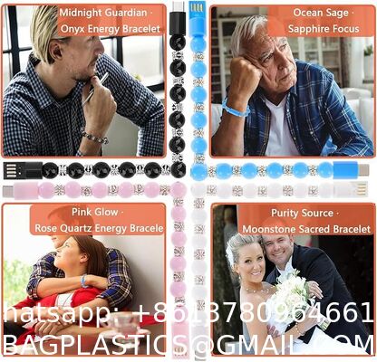 USB 3.0 Multicolor Type-C Fast Charging Data Feng Shui Bracelet Cable: Midnight Guardian · Onyx Energy Bracelet Wristband Design Charger Leather Bracelet Portable Travel Charger, Braided Cord