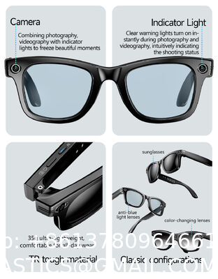 AI Smart Glasses With 8MP Camera, Real-Time Translation, 4K Video & Dual Microphone Noise Cancellation, Voice Assistant, For Travel, Vlogging, Meetings