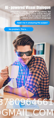 AI Smart Glasses with Camera, 1080P Video Recording Glasses, 8MP Camera Glasses, Real Time Translation, ChatGPT AI Voice Assistant, Open-Ear Audio,Sunglasses  Color-Changing Clear and Green Lense