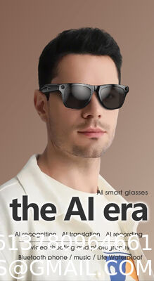 AI Smart Glasses with Camera, 1080P Video Recording Glasses, 8MP Camera Glasses, Real Time Translation, ChatGPT AI Voice Assistant, Open-Ear Audio,Sunglasses  Color-Changing Clear and Green Lense