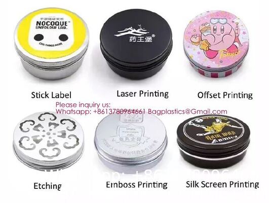 Custom Aluminum Spice Tin Box Containers Aluminum Metal Lip Balm Case Tins Metal Aluminum Jar Tin Screw Wholesale Matte Aluminum Empty Metal Tin Jars for Candle Making Perfume Use-5ml 10ml 15ml