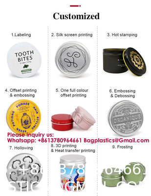 Custom Aluminum Spice Tin Box Containers Aluminum Metal Lip Balm Case Tins Metal Aluminum Jar Tin Screw Wholesale Matte Aluminum Empty Metal Tin Jars for Candle Making Perfume Use-5ml 10ml 15ml