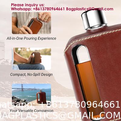 Leak Proof Engraved Flask Whisky Flask Stainless Steel Pocket Hip Flask For Liquor Stainless Steel Wine Jug Set 7 oz Portable Outdoor Small Wine Bottle Wholesale Gift Box