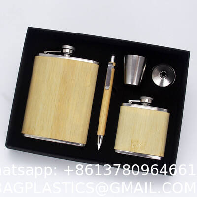 Stainless Steel Flask Set W/Funnel Shot Glasses Lovely Gift For Whiskey Rum Groomsman Best Man Usher Wedding Camping-Leather Stripe Black8oz