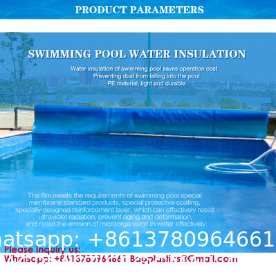 Solar Pool Cover, Pool Bubble Cover, 600 Micron Pools Solar Blanket With Dual Heat-Locking Air Layer For Pools, Daytime Heat Absorption, Nighttime Heat Retention, Blue & Silver, Cuttable