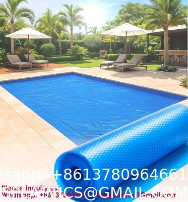 Solar In-Ground Pool Cover Winter Swimming Pool Bubble Cover Pool Cover Solar Cover with Roller Thermostatic Pool Plastic Pool Covers Lightfast Solar Resistant Polycarbonate Swimming Pool Cover