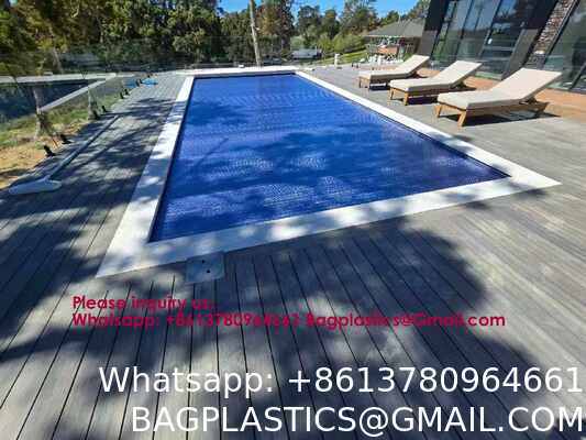 Safe Pool Safety Cover For Kids Safety Transparent Blue PC Blades With Reel Pool Cover Polycarbonate Pool Solar Cover Winter Safety Cover For Swimming Pool