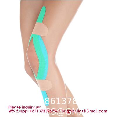 Cotton Precut Kinesiology Tape Waterproof Sports Strapping Tape For Physical Therapy Athlete Breathable Adhesive Physical Therapy Elastic Sport Athlete Training Kinesiology Tapes