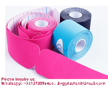 Cotton Precut Kinesiology Tape Waterproof Sports Strapping Tape For Physical Therapy Athlete Breathable Adhesive Physical Therapy Elastic Sport Athlete Training Kinesiology Tapes