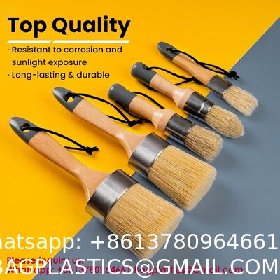 Bouldering Brush Chalk Paint Brush, Wax Paint Brush Set Of 5, Wax Brushes And Chalk Paint For Furniture DIY Art Crafts, Natural Bristle Round Oval Brush For All Painting And Waxing