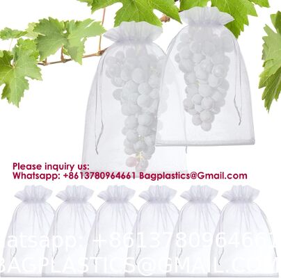 Garden Fruit Protection with Drawstring Reusable Netting Mesh Bags Fruit Netting Bags Fruit Trees Fruit Cover Mesh Bag With Drawstring, Netting Barrier Bags Grapes Mango Fruit Trees Veggies Garden