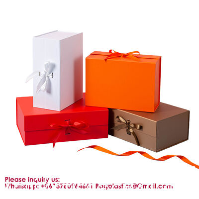 Gift Boxes With Ribbon Foldable Set Of 5 Glossy Finish Magnetic Gift Boxes For Luxury Presentations And Groomsmen Proposal Foldable Magnetic Box CARDBOARD BOX PAPER BOX